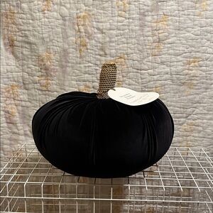 Threshold Black Velvet Pumpkin with Gold Stem